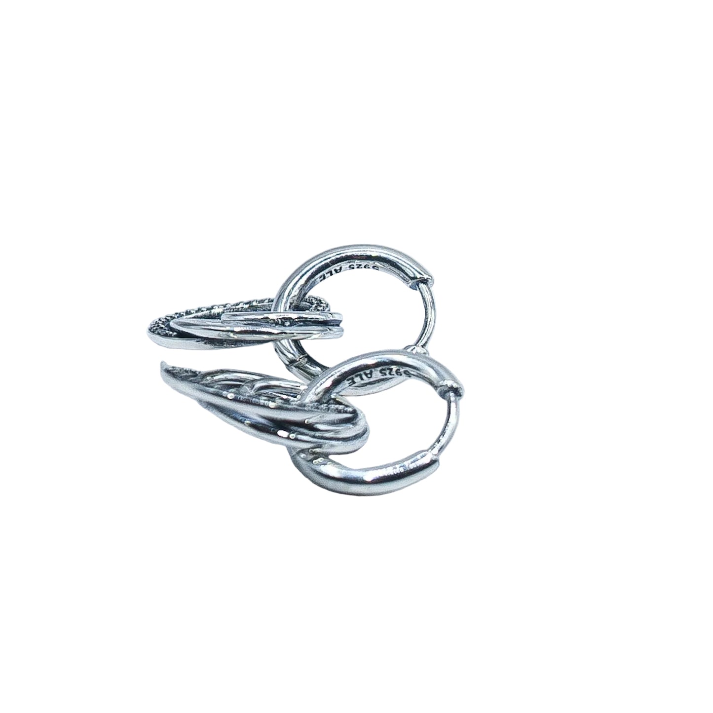 Pandora Silver Family Always Encircled Hoop Earrings