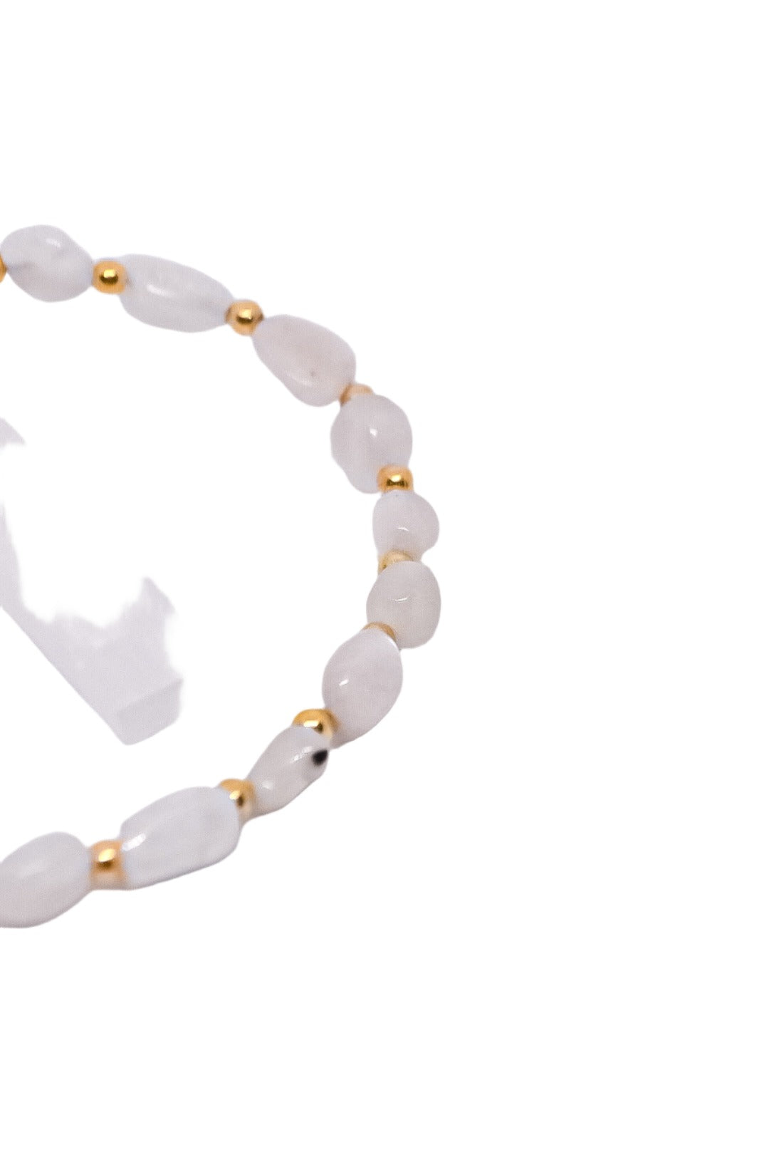 Abundance White Moonstone CHATOYANCY handmade bracelet adjustable