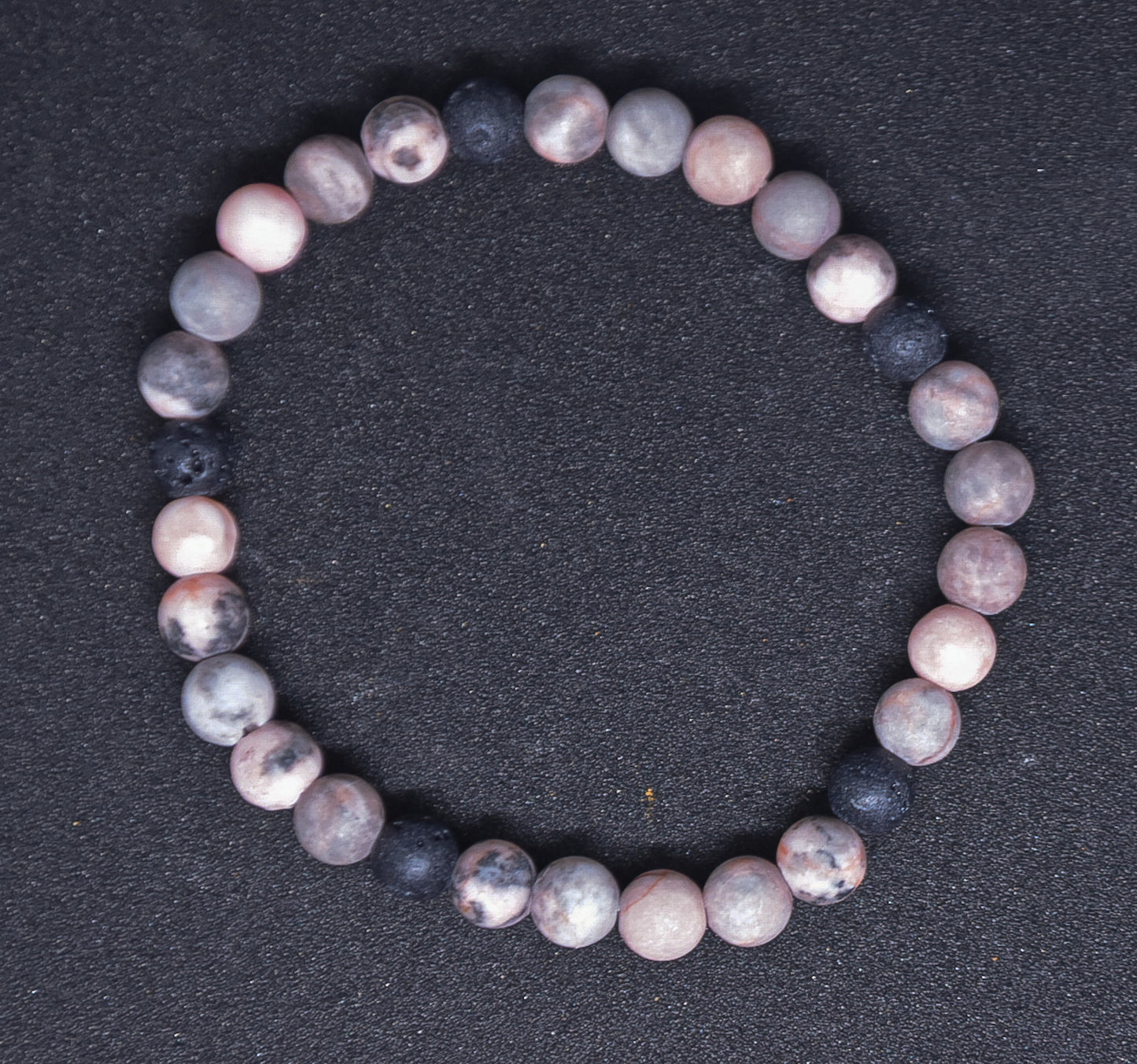Pink zebra jasper 4mm beads bracelet matte