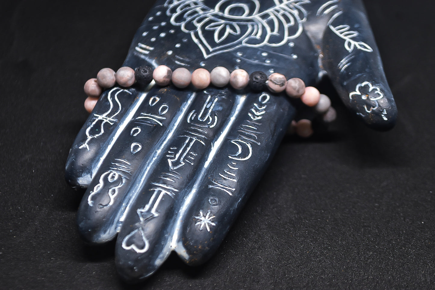 Pink zebra jasper 4mm beads bracelet matte