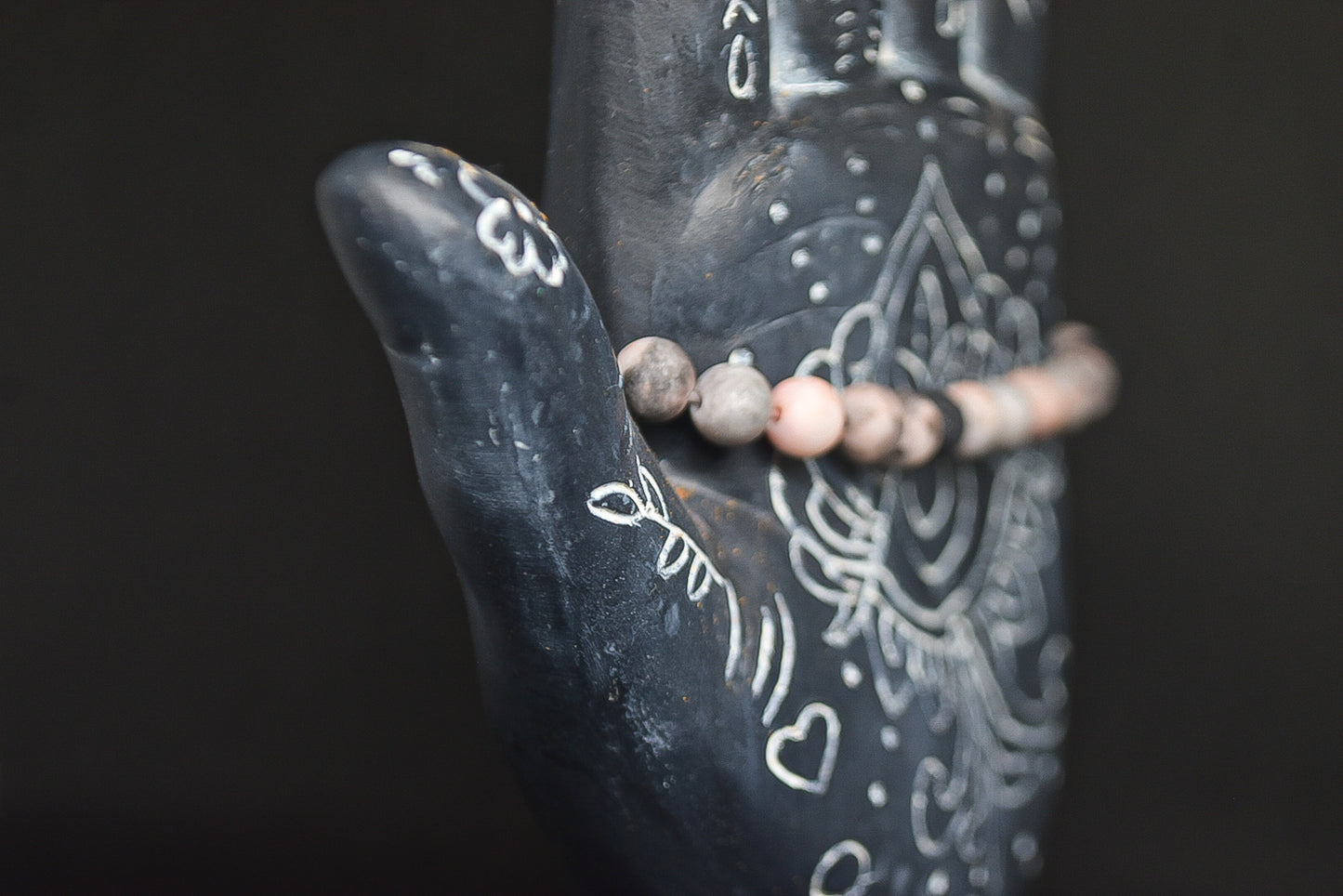 Pink zebra jasper 4mm beads bracelet matte