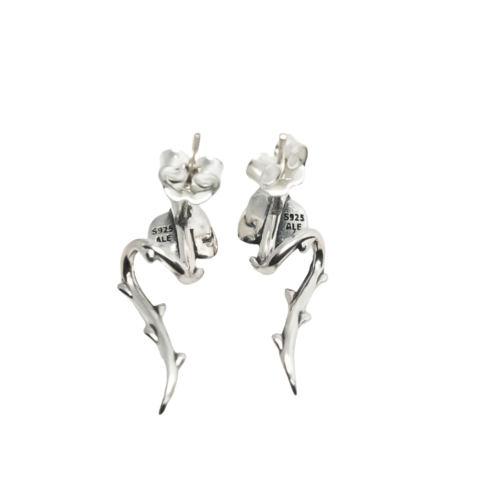 Pandora Rose in Bloom Curved Stud Earrings Sterlin Silver