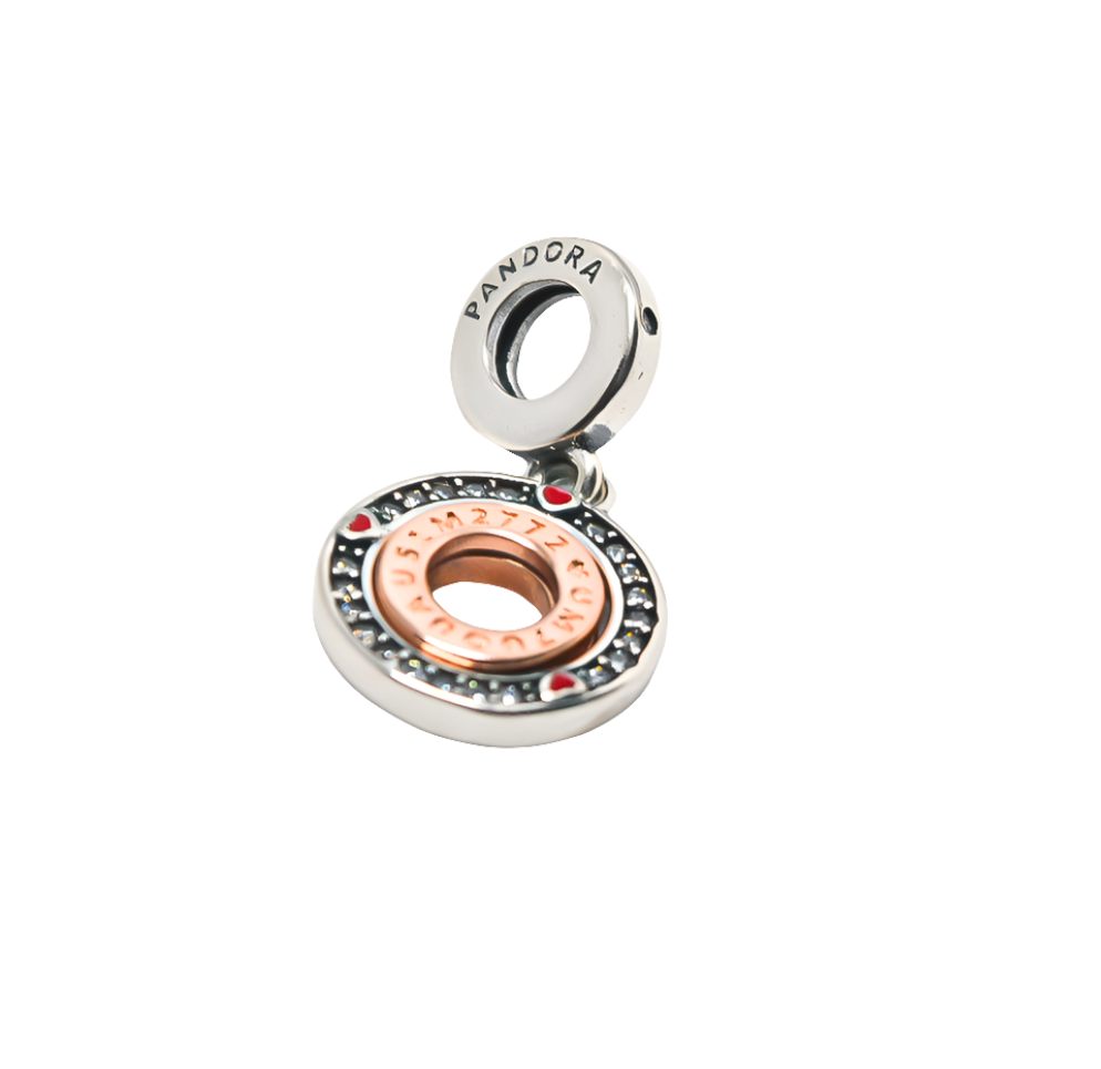 Pandora Two-tone Rotating Love Message Dangle Charm