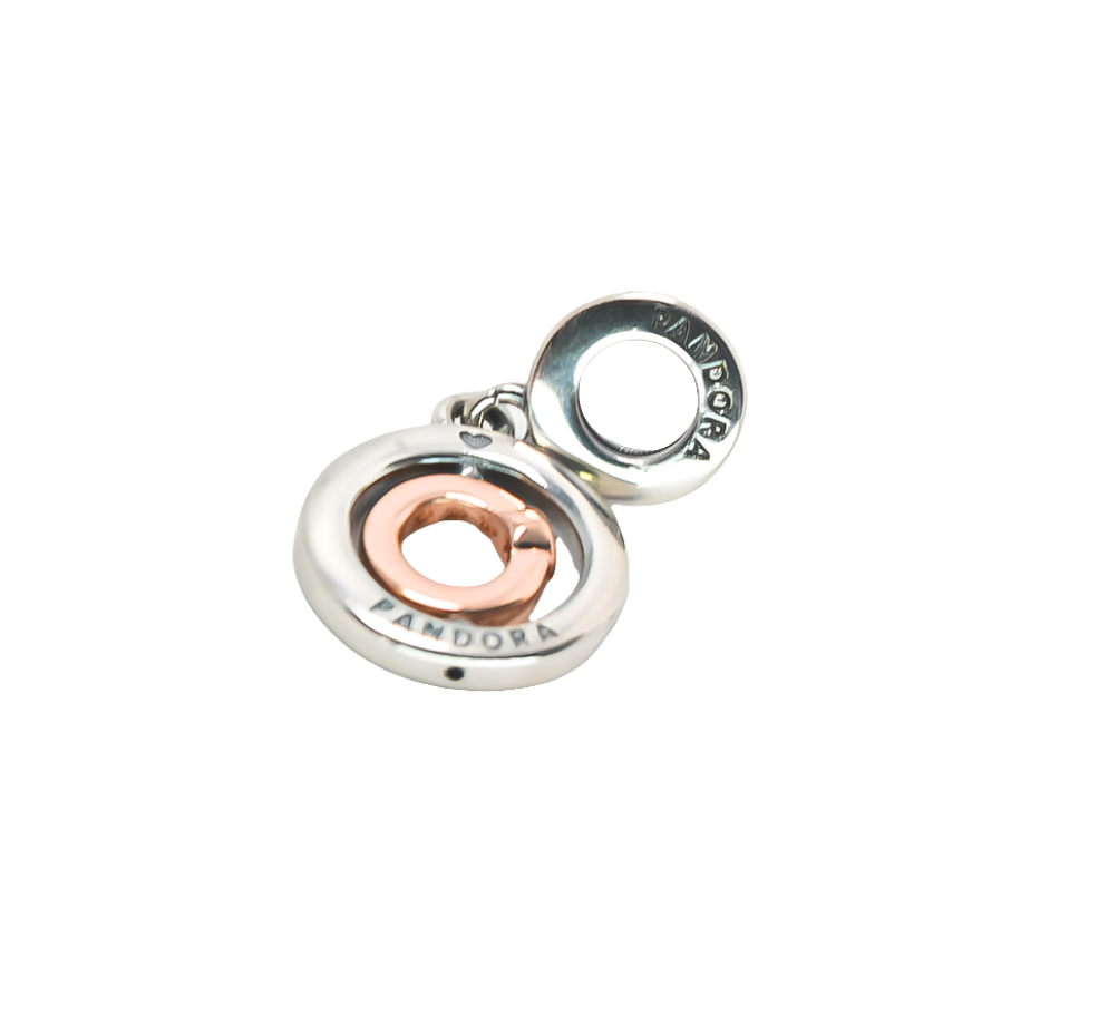 Pandora Two-tone Spinning Love Message Dangle Charm