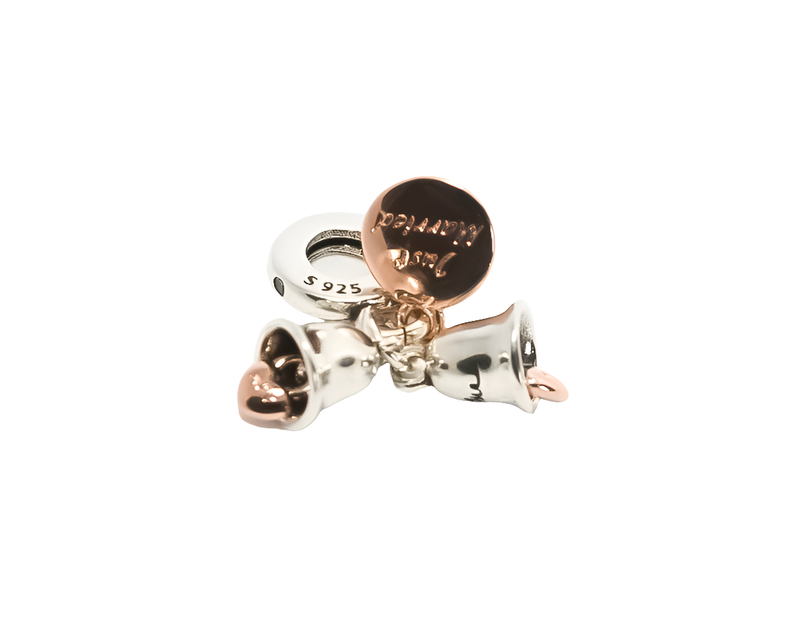 Pandora Two-tone Wedding Bells Double Dangle Charm