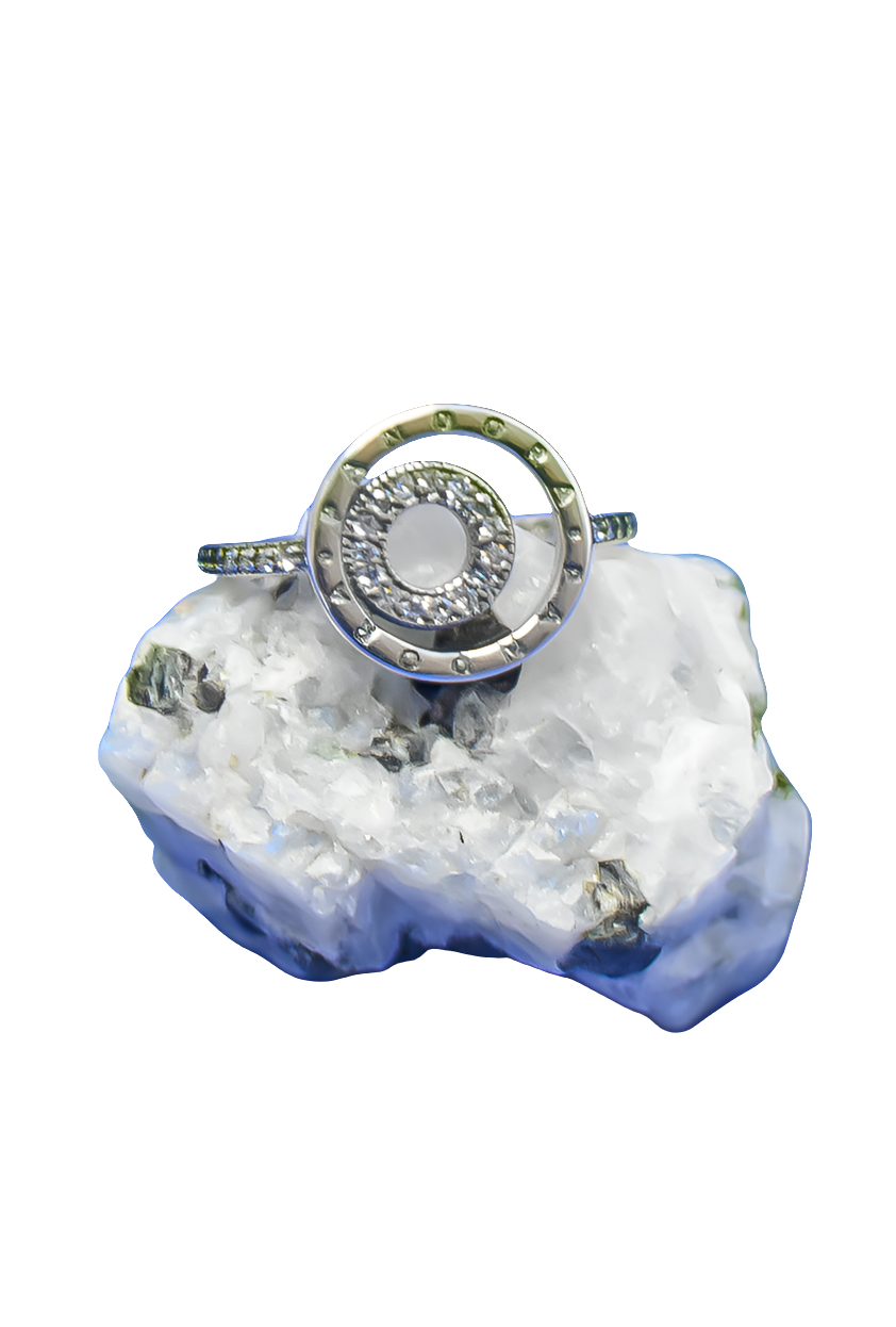 Pandora SIGNATURE Logo Circles Pavè Ring Sterling Silver
