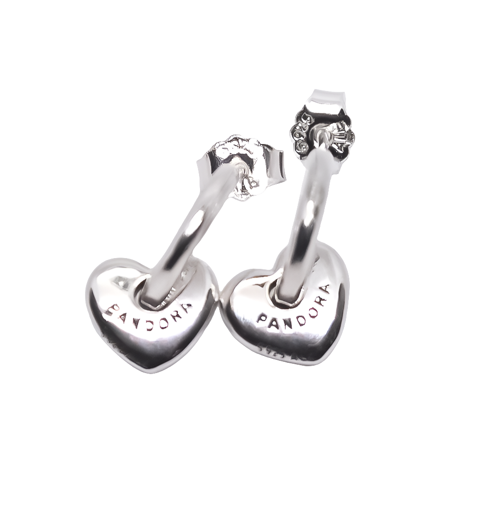 PANDORA Heart Open Hoop Earrings Sterling Silver