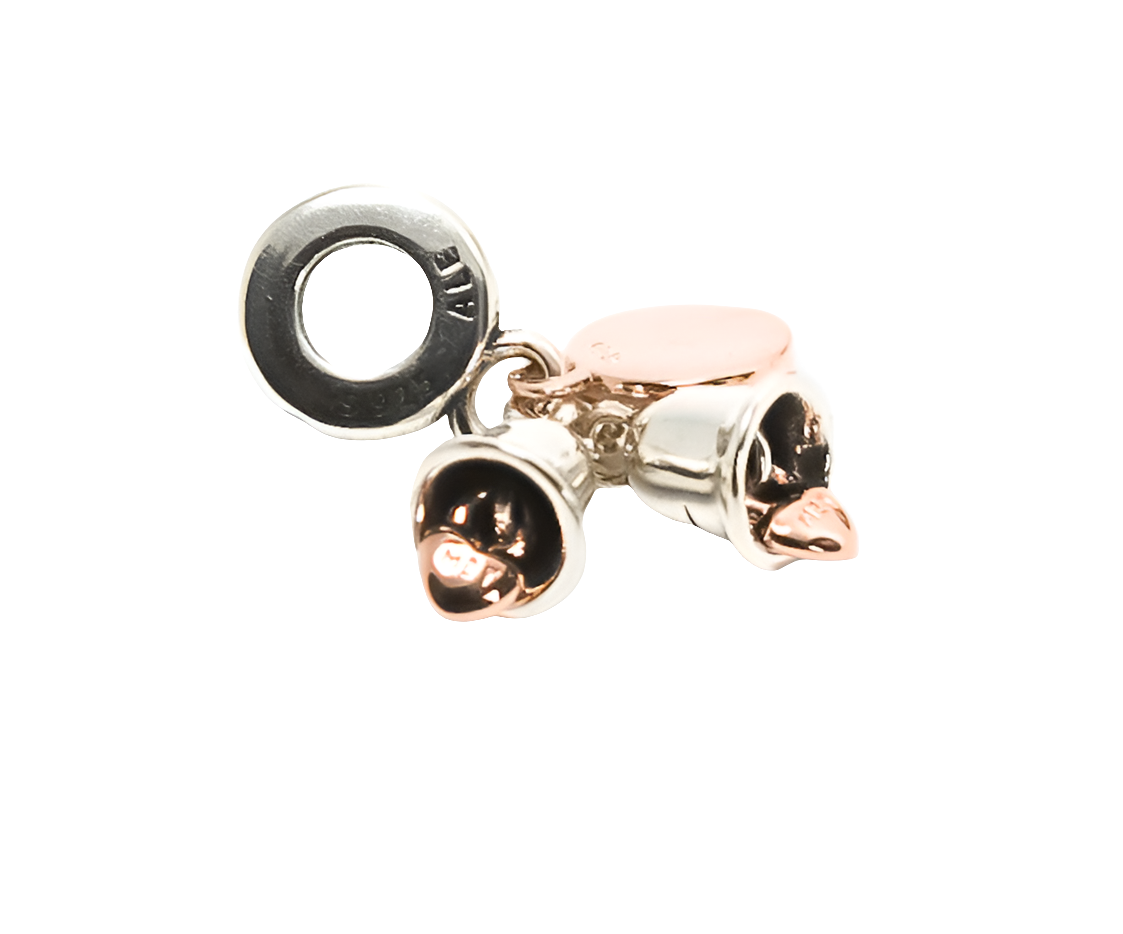 Pandora Two-tone Wedding Bells Double Dangle Charm