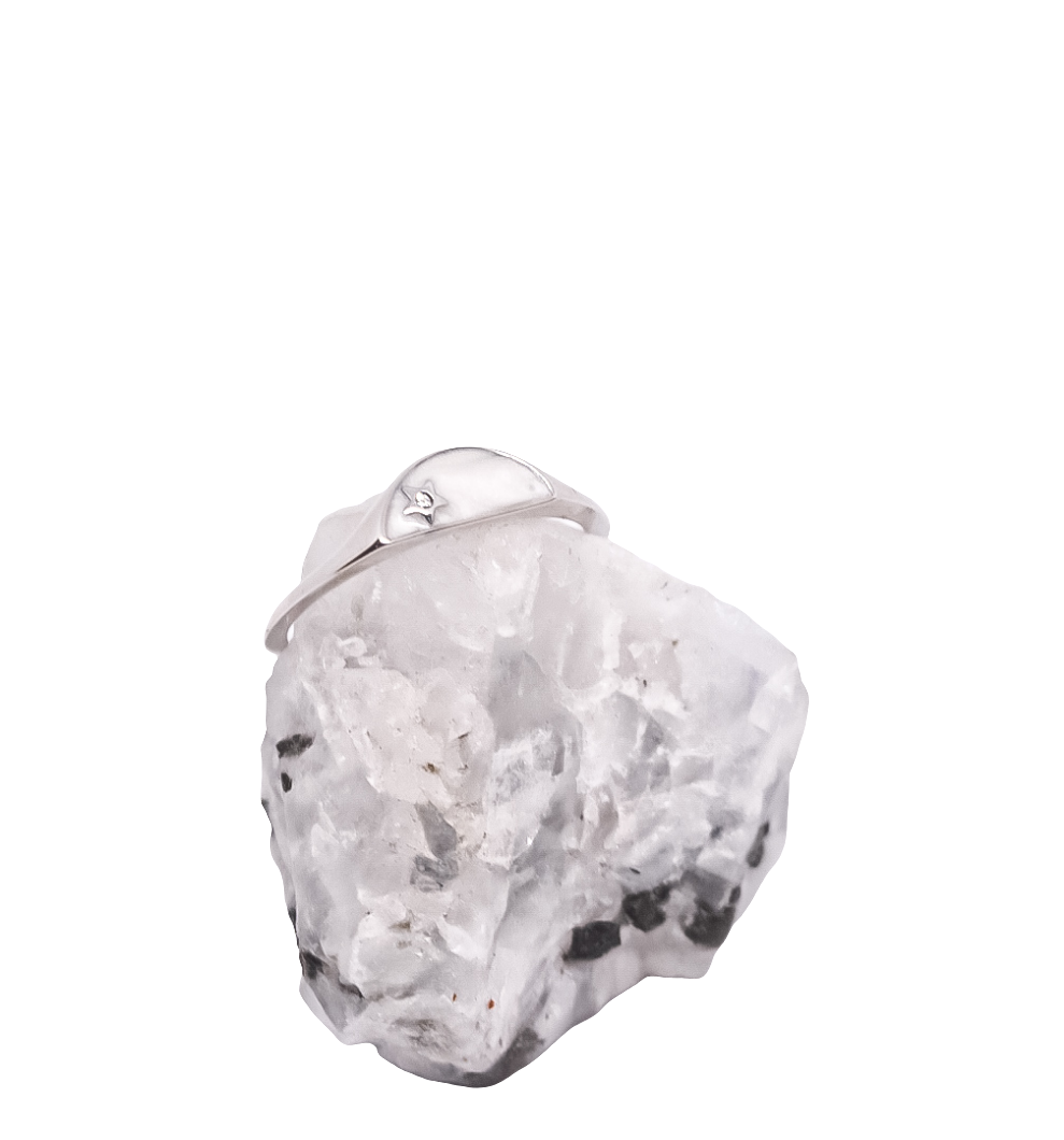 Pandora ME Halved Enamel Signet Ring Sterling Silver