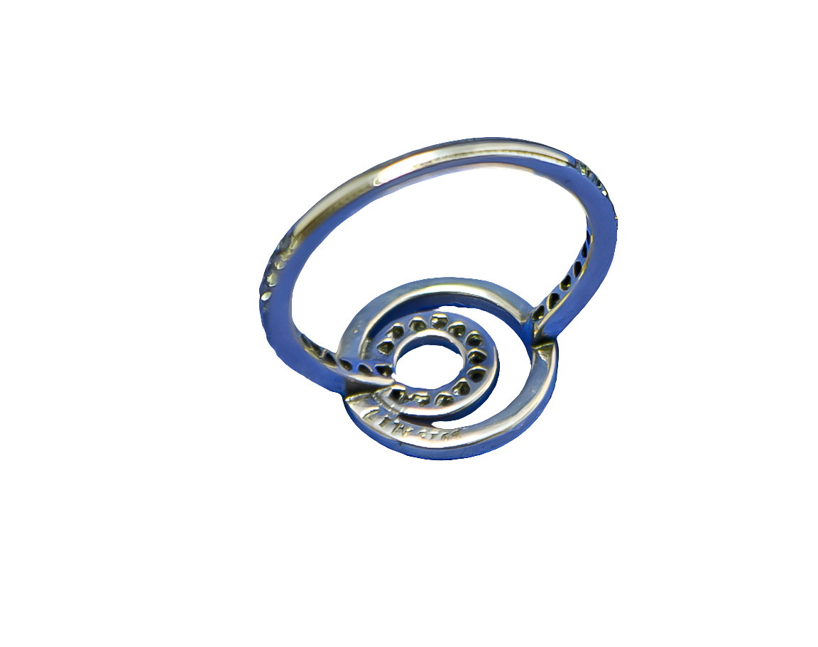 Pandora SIGNATURE Logo Circles Pavè Ring Sterling Silver