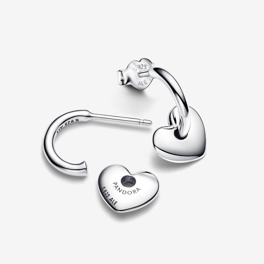 PANDORA Heart Open Hoop Earrings Sterling Silver