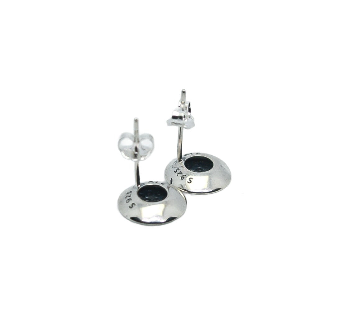 PANDORA Signature LOGO Stud Earrings CZ Sterling Silver