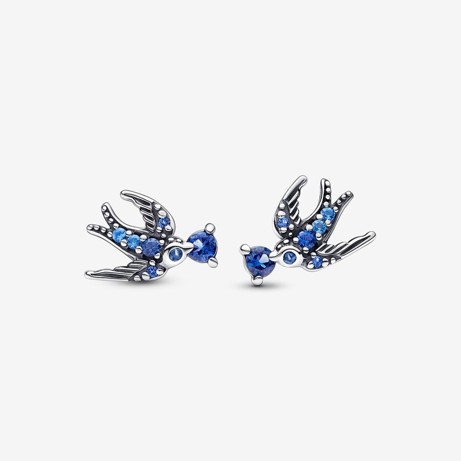 PANDORA Sparkling Swallow Stud Earrings with GIFT POUCH