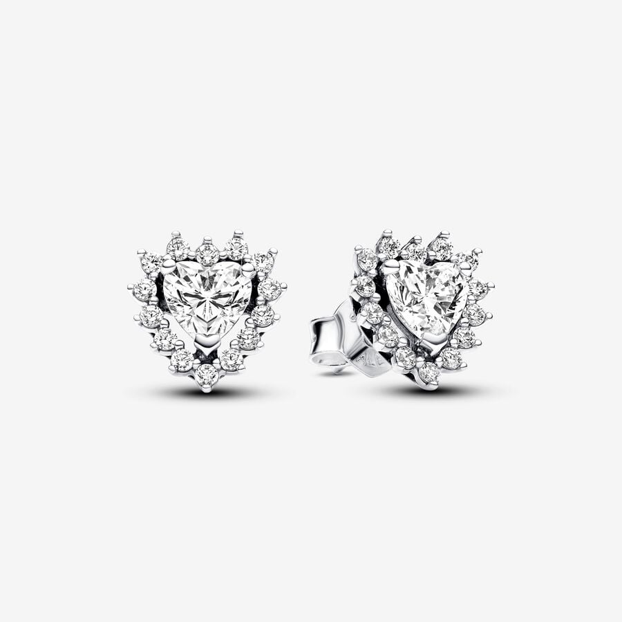 Pandora Sparkling Heart Halo Stud Earrings