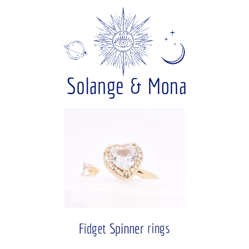 Solange & Moona Anxiety Fidget Spinner Ring Heart