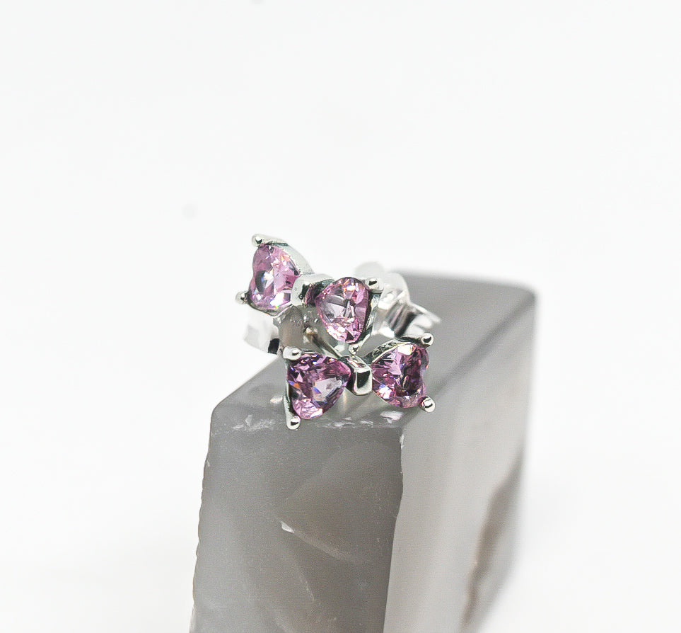 Pandora Sparkling Pink Bow Stud Earrings