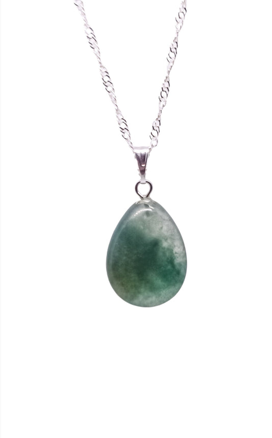 Green Aventurine Silver Plated Necklace