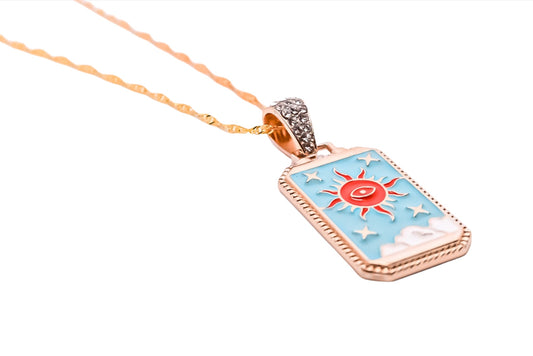 Moon Tarot Enamel Necklace