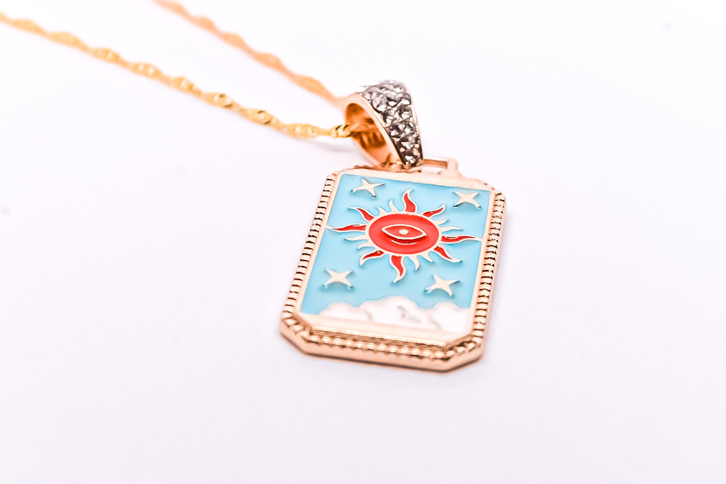 Moon Tarot Enamel Necklace