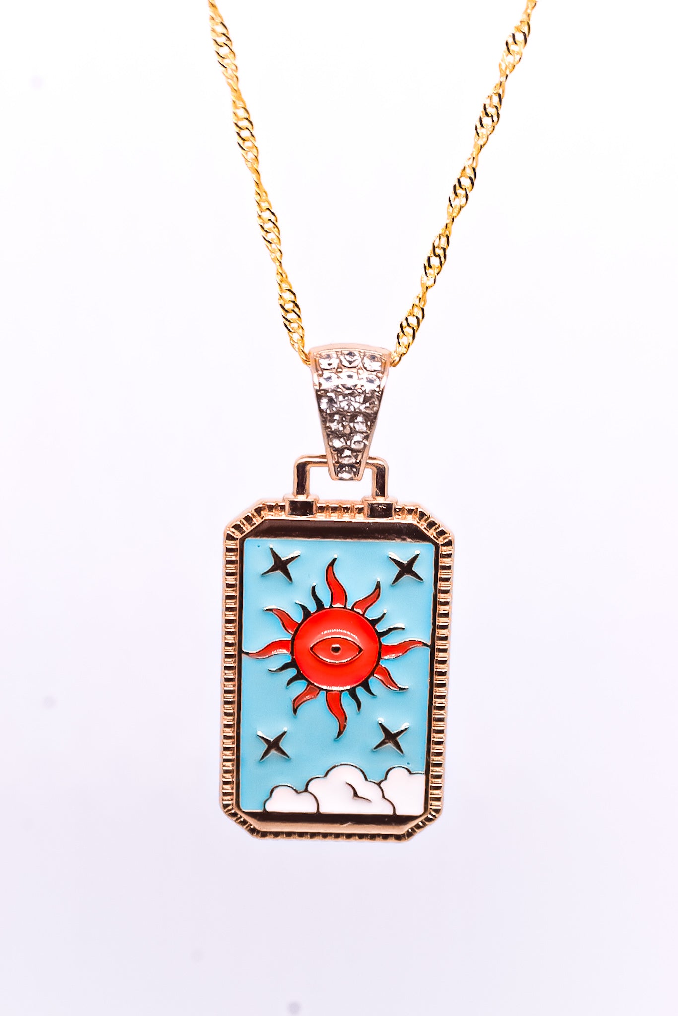 Moon Tarot Enamel Necklace