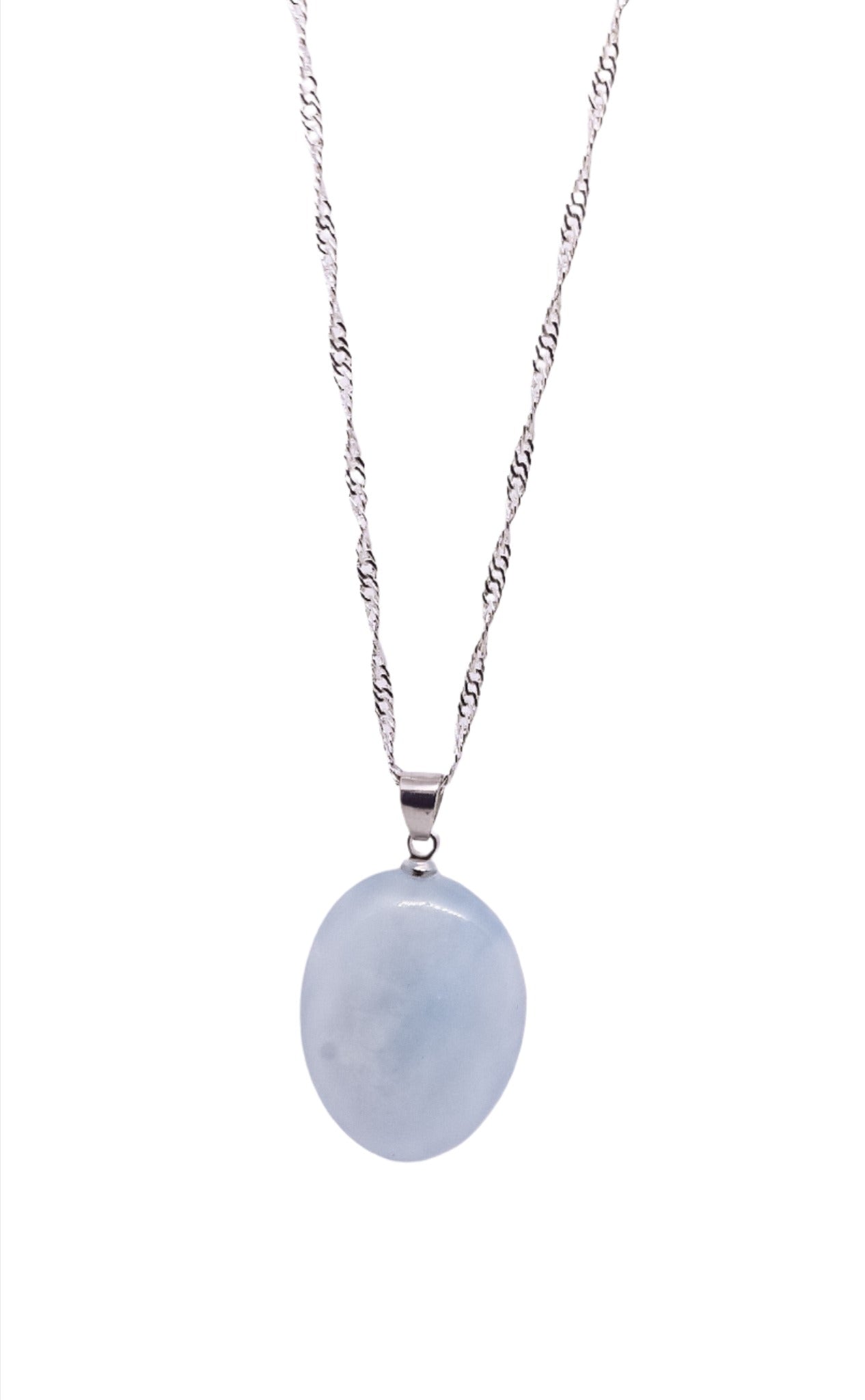 Aquamarine  Silver  Necklace