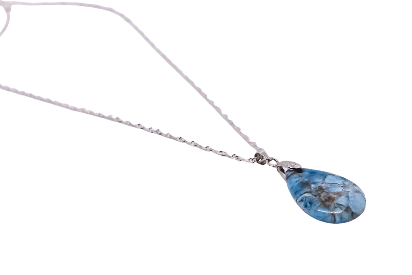 Blue apatite Silver Plated Necklace