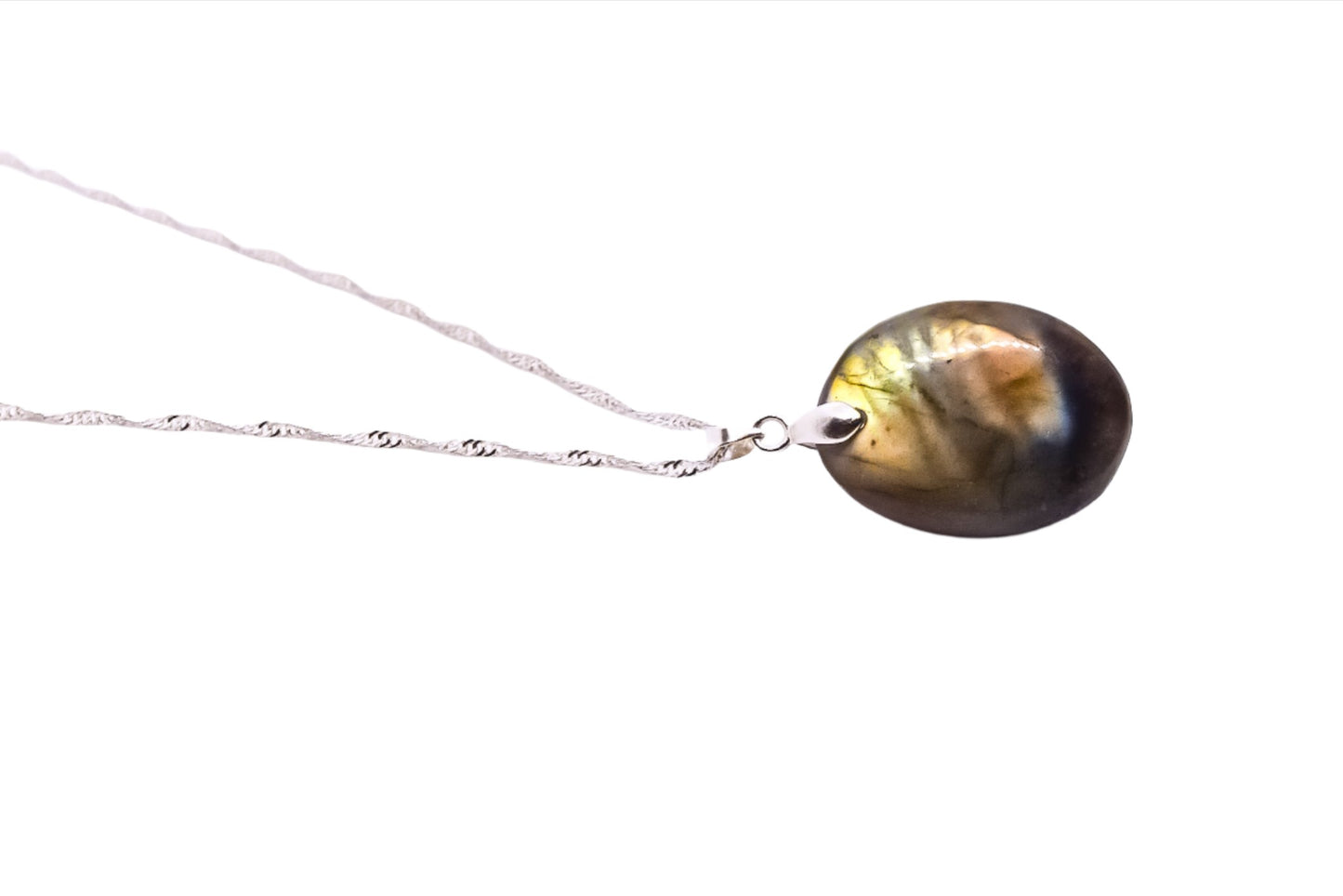 Labradorite Silver Palted Necklace