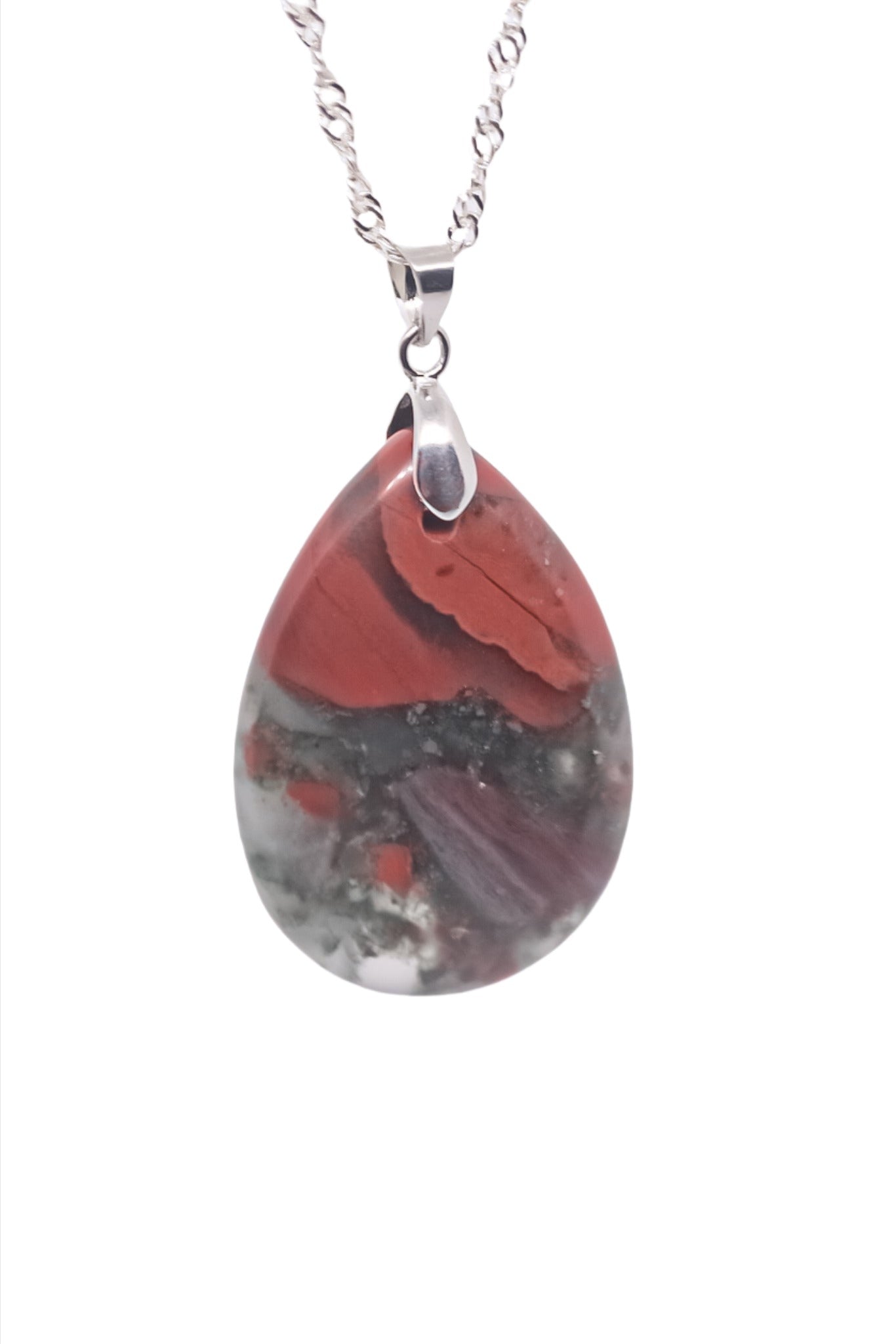 Bloodstone  Silver Plated Necklace