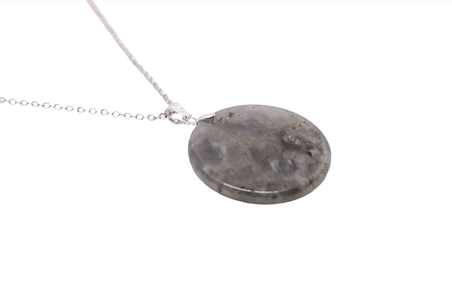 Grey Labradorite Silver Plated Necklace