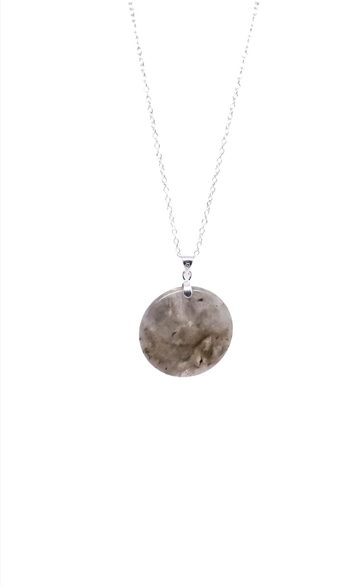 Grey Labradorite Silver Plated Necklace