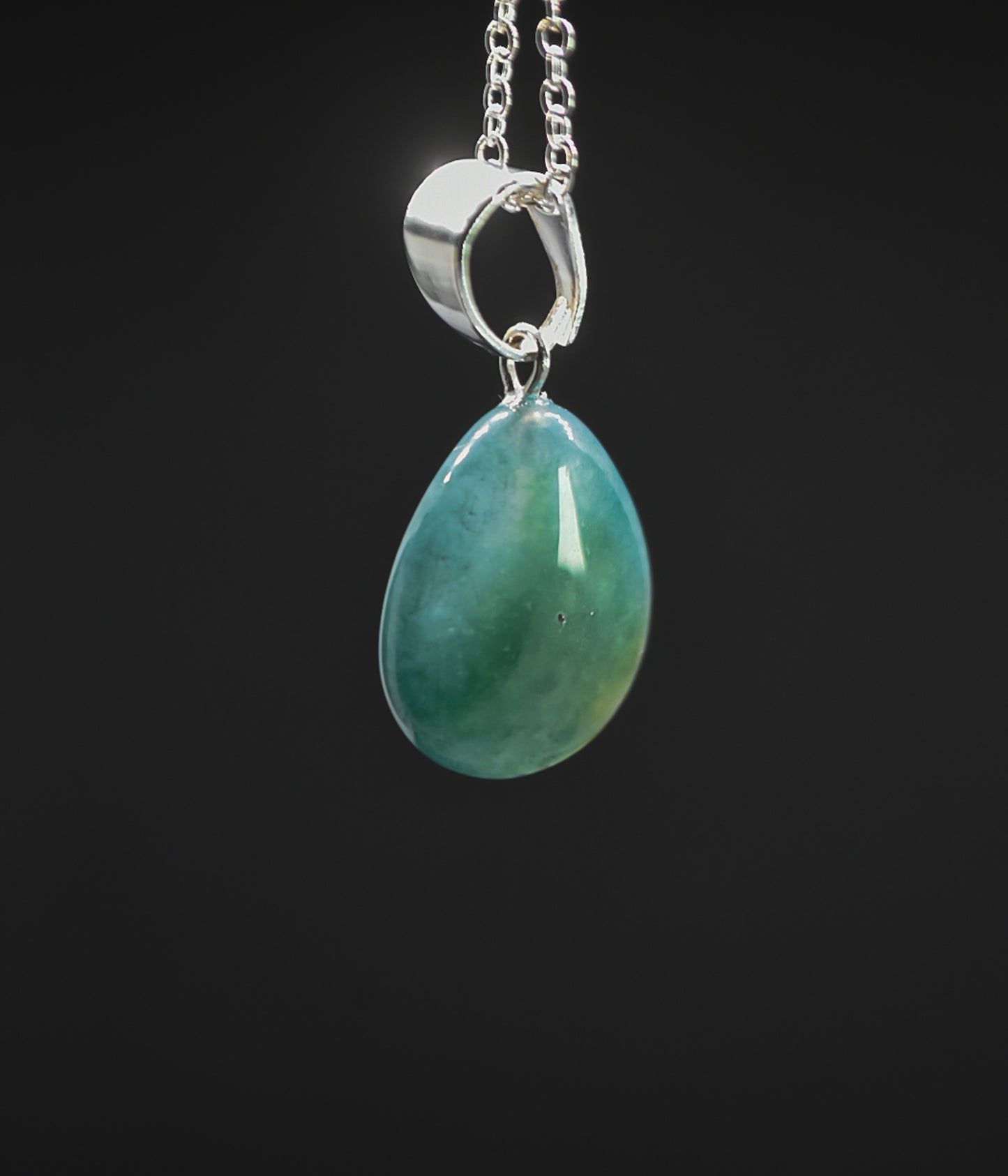 Green Aventurine Silver Plated Necklace