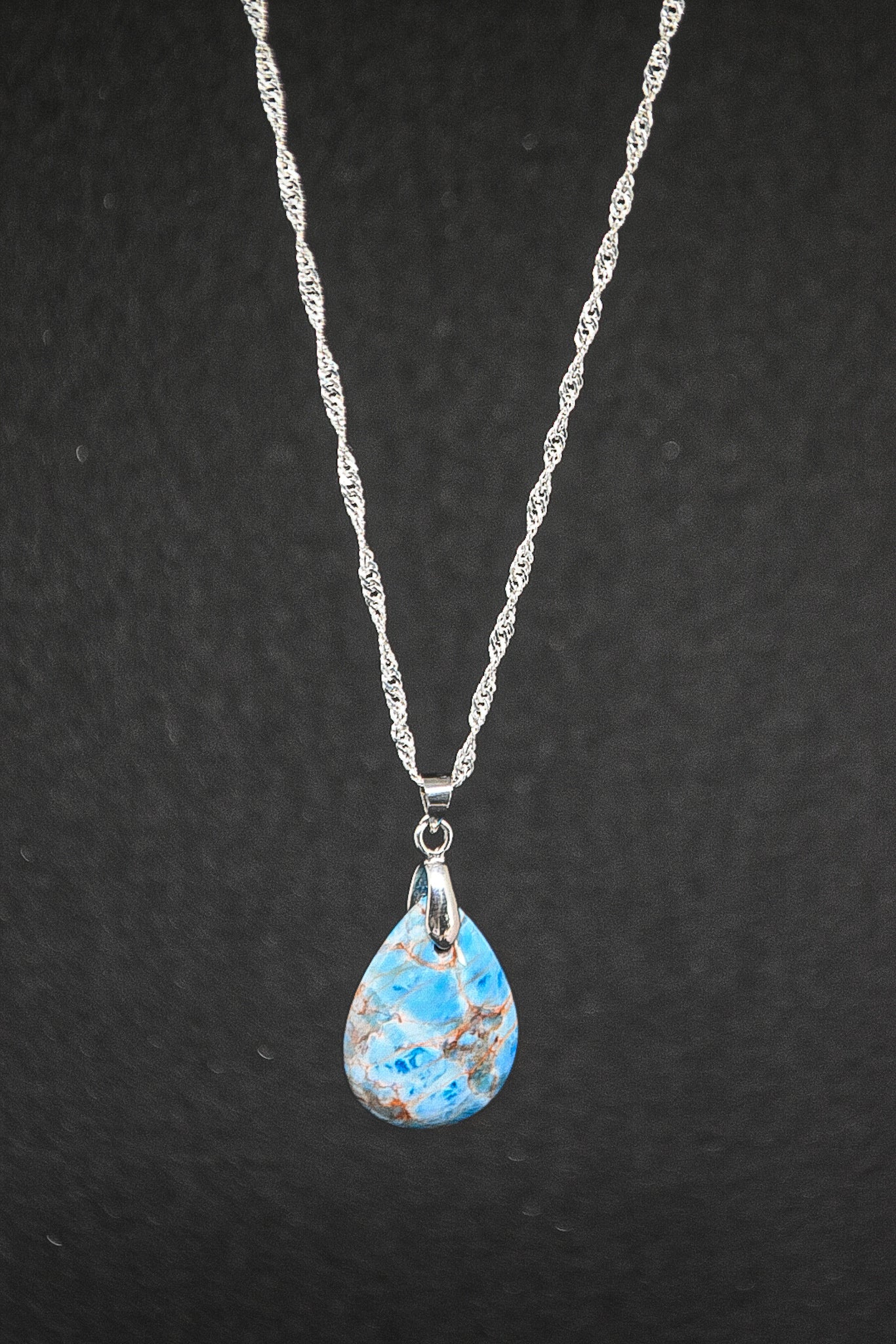 Blue apatite Silver Plated Necklace