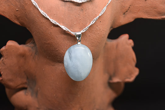 Aquamarine  Silver  Necklace