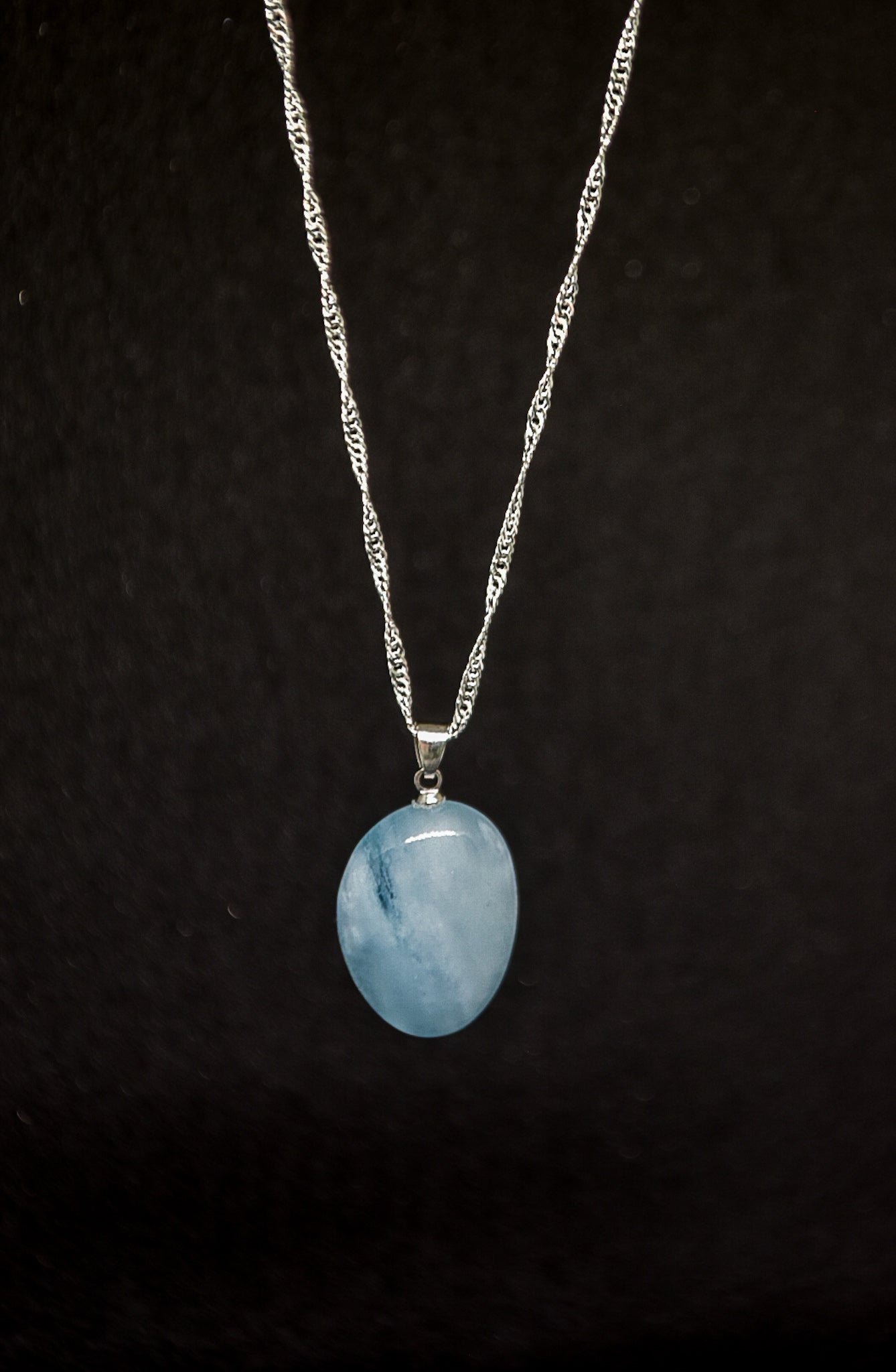Aquamarine  Silver  Necklace