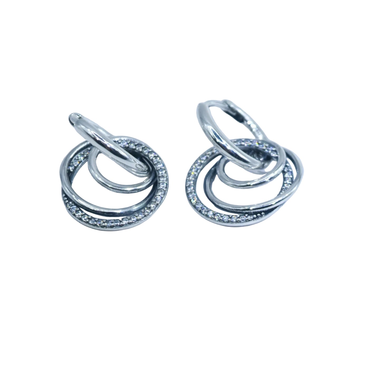 Pandora Silver Family Always Encircled Hoop Earrings