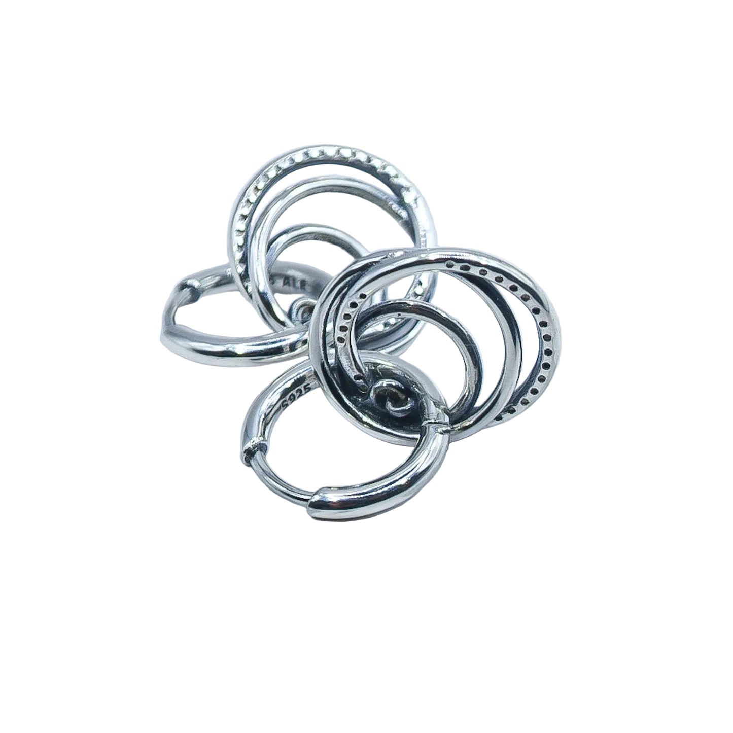 Pandora Silver Family Always Encircled Hoop Earrings