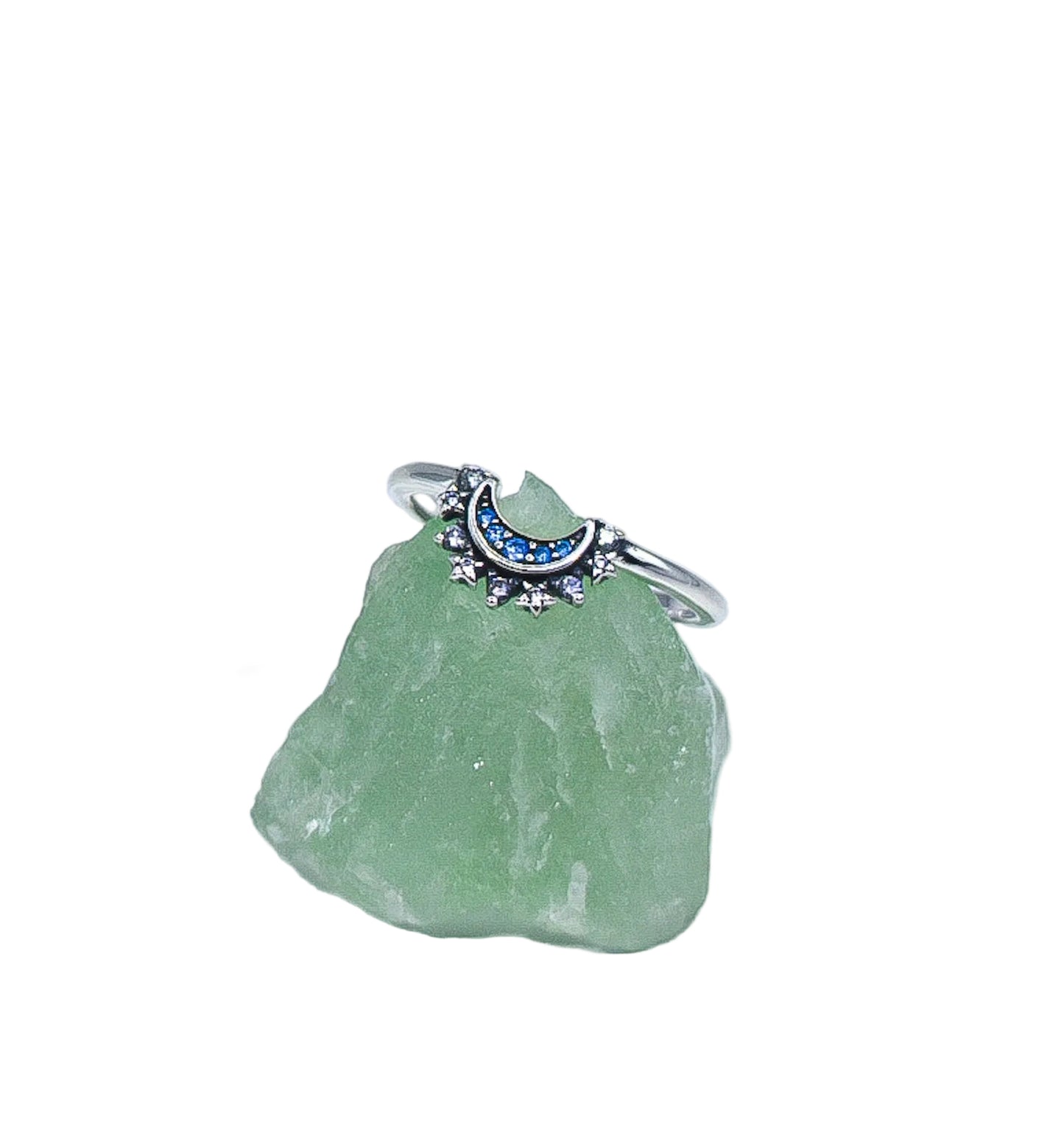 Pandora Celestial Blue Sparkling Moon Ring