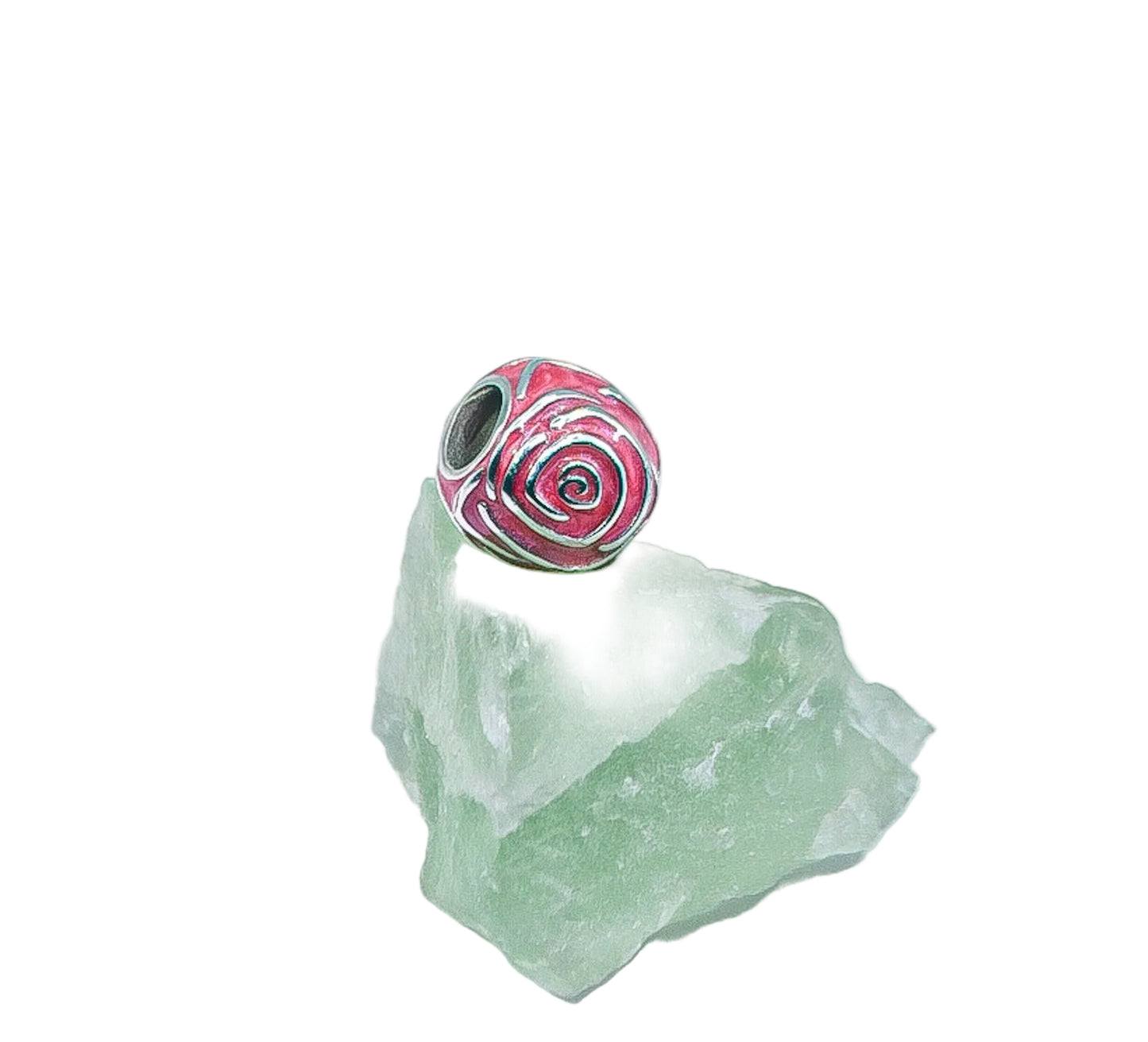 Pandora Pink rose in bloom charm