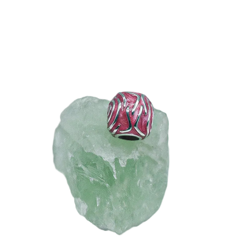 Pandora Pink rose in bloom charm