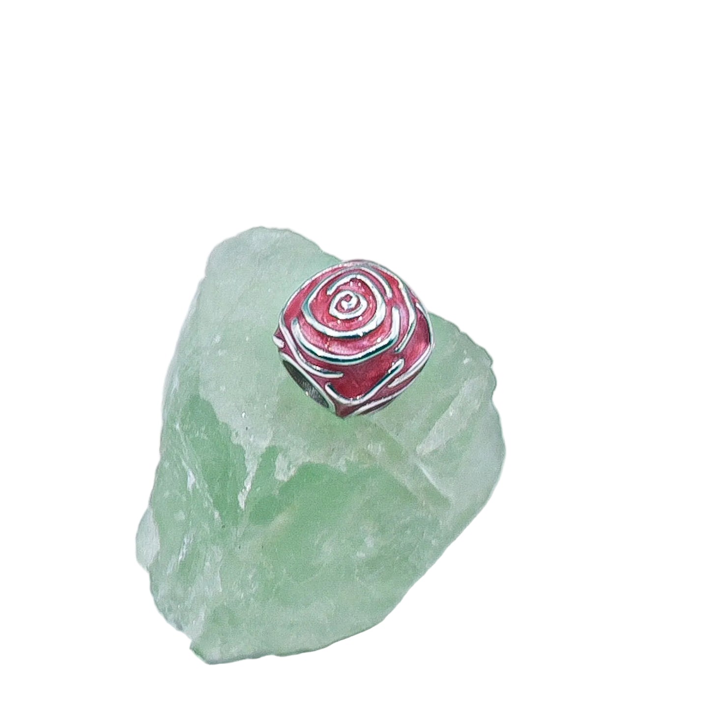 Pandora Pink rose in bloom charm