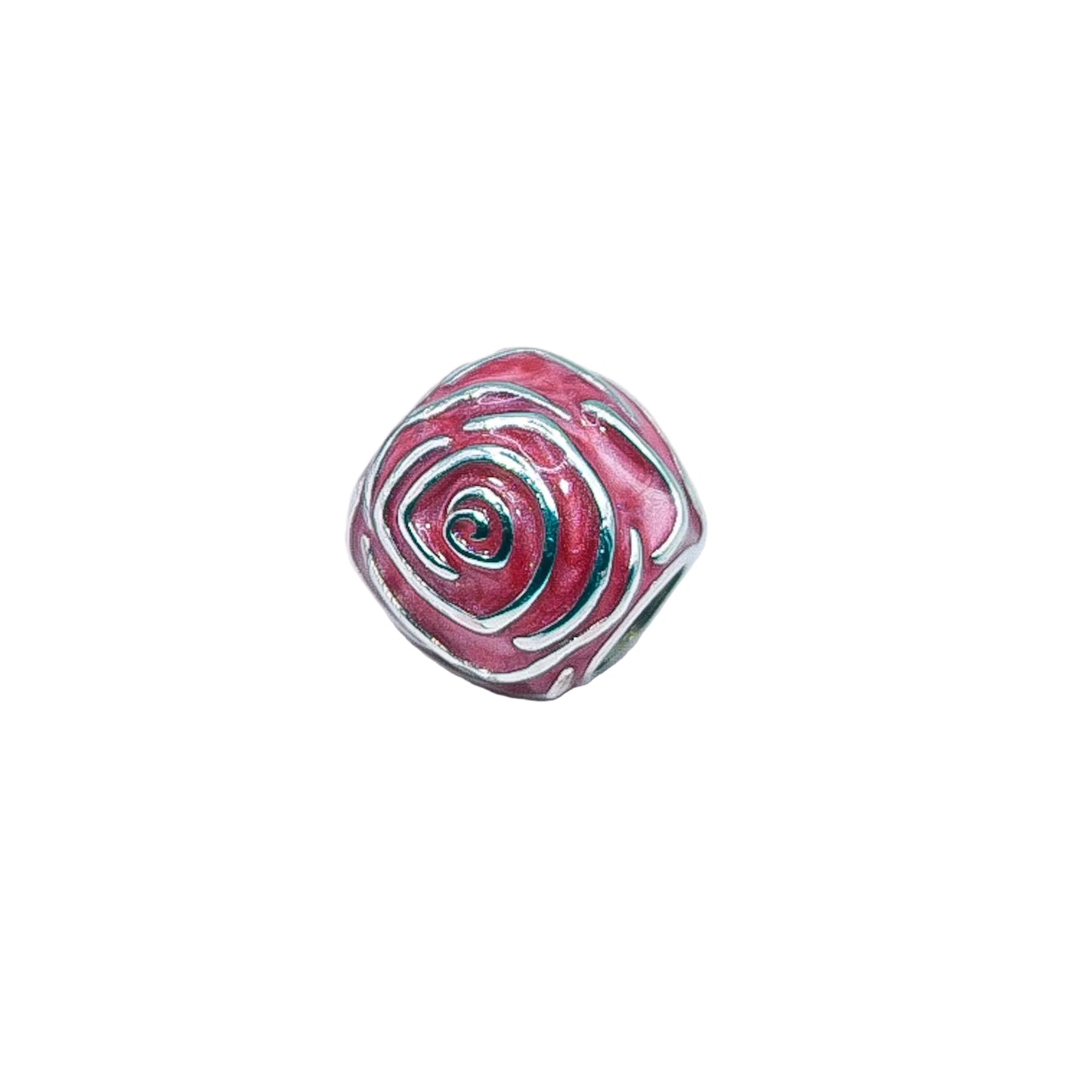 Pandora Pink rose in bloom charm