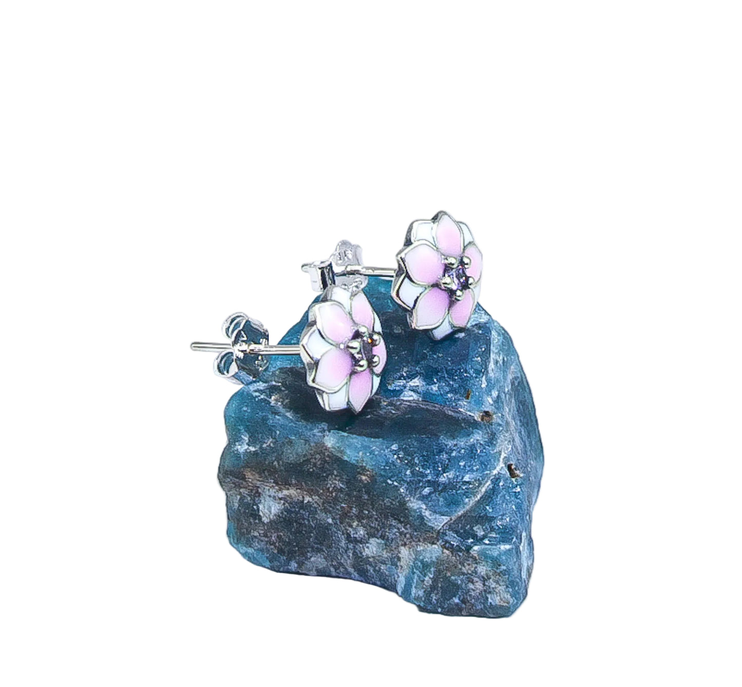 Pandora Pink magnolia stud earrings