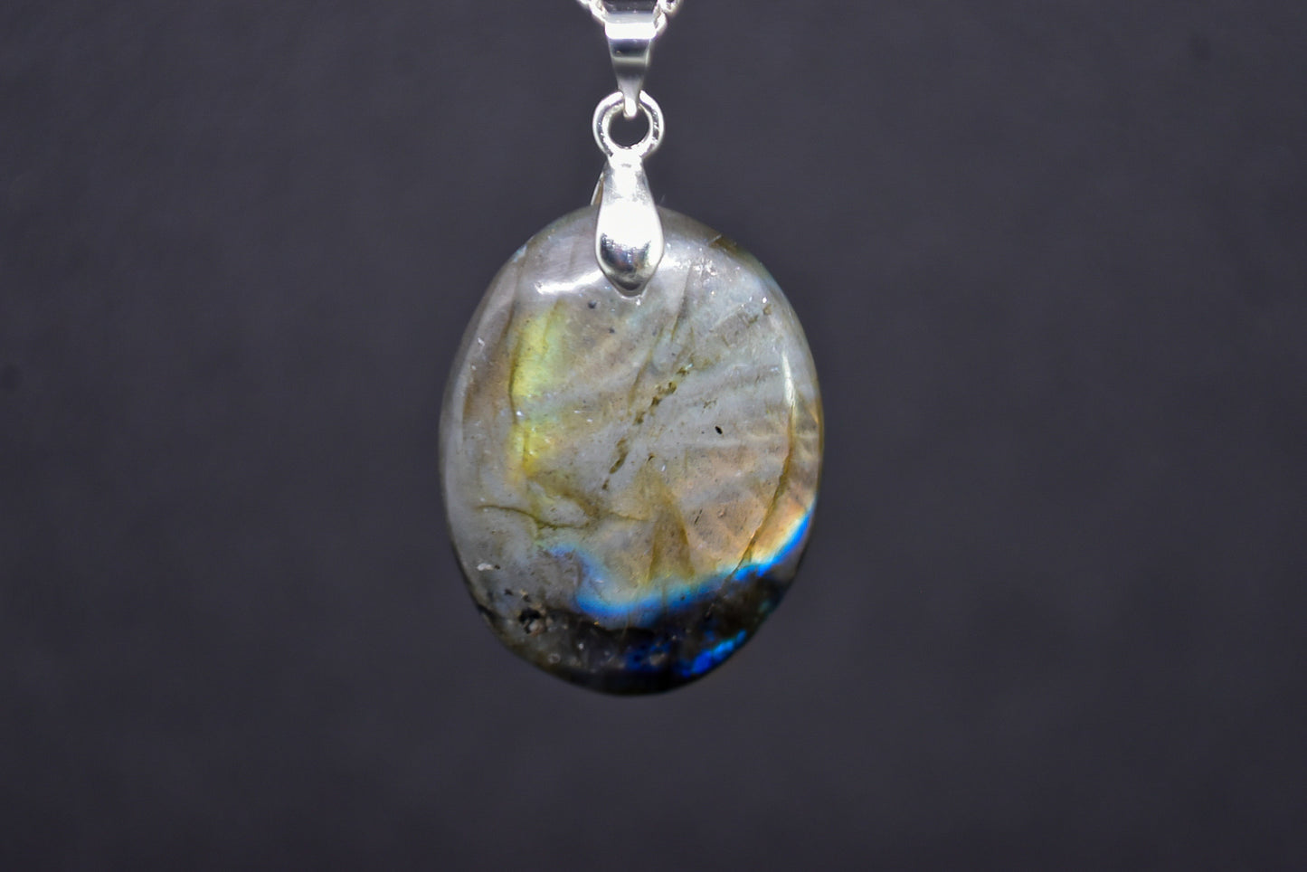 Labradorite Silver Palted Necklace