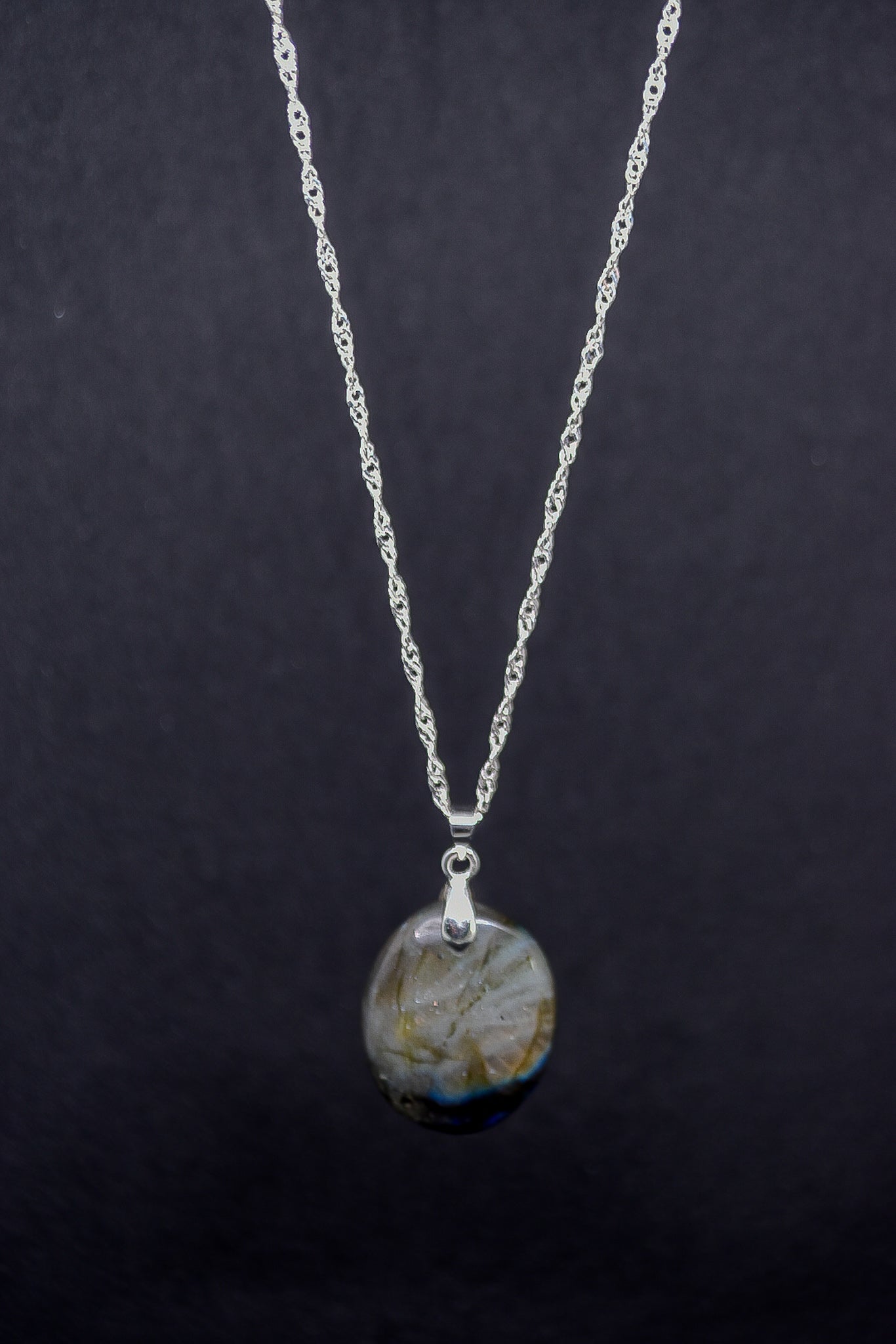 Labradorite Silver Palted Necklace
