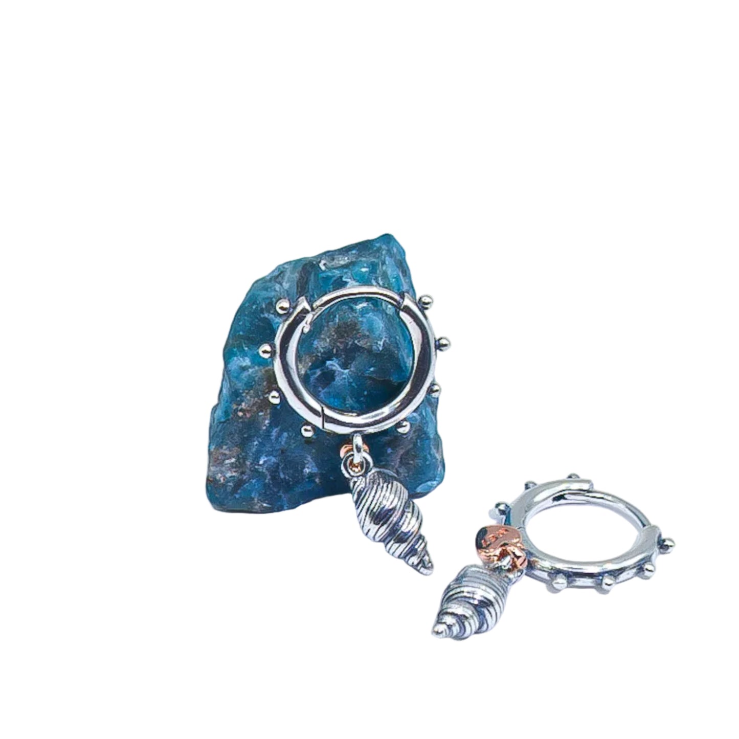 Pandora Heart and Conch shell Hoop earrings