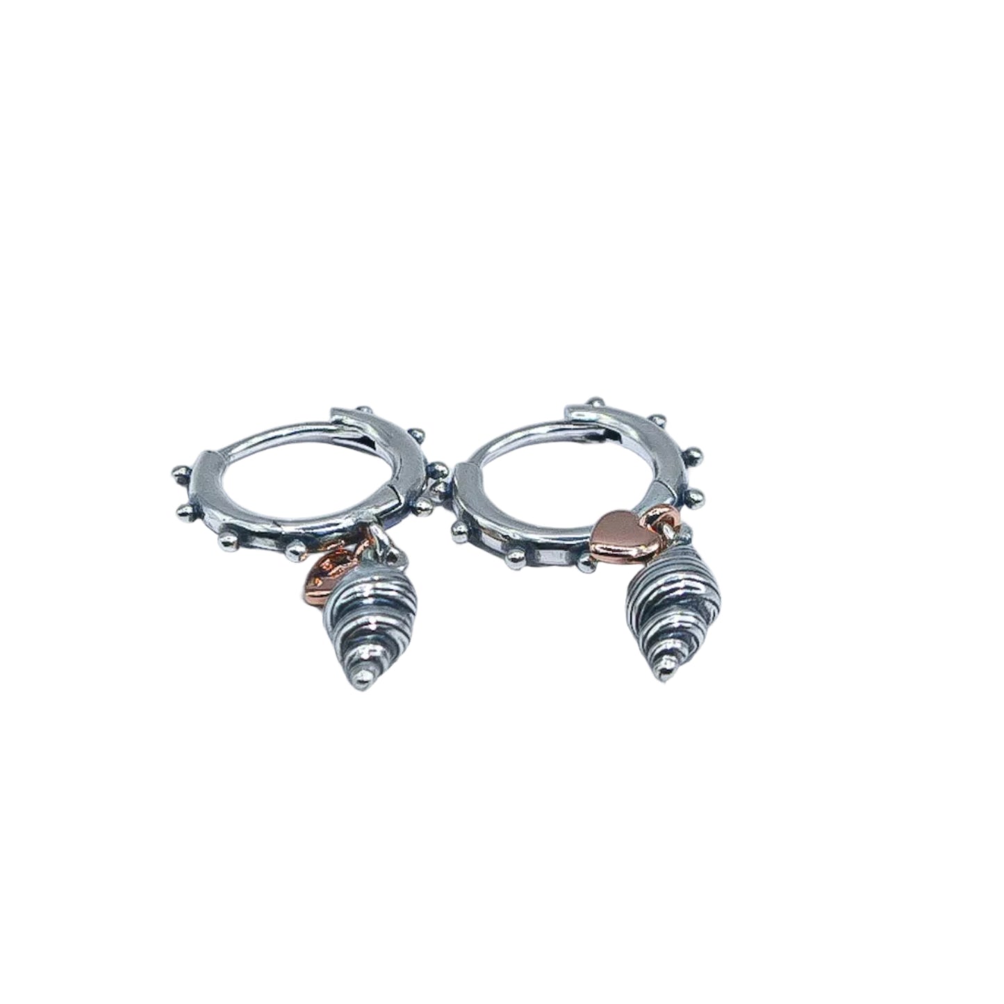 Pandora Heart and Conch shell Hoop earrings