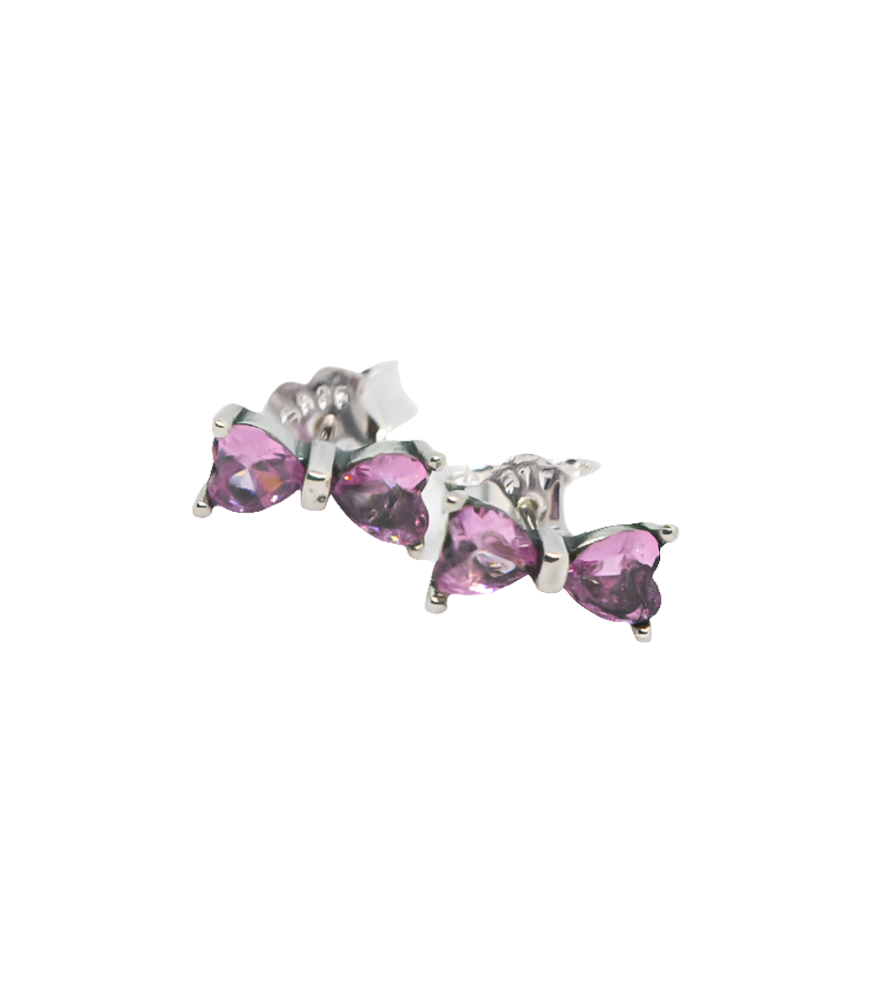 Pandora Sparkling Pink Bow Stud Earrings