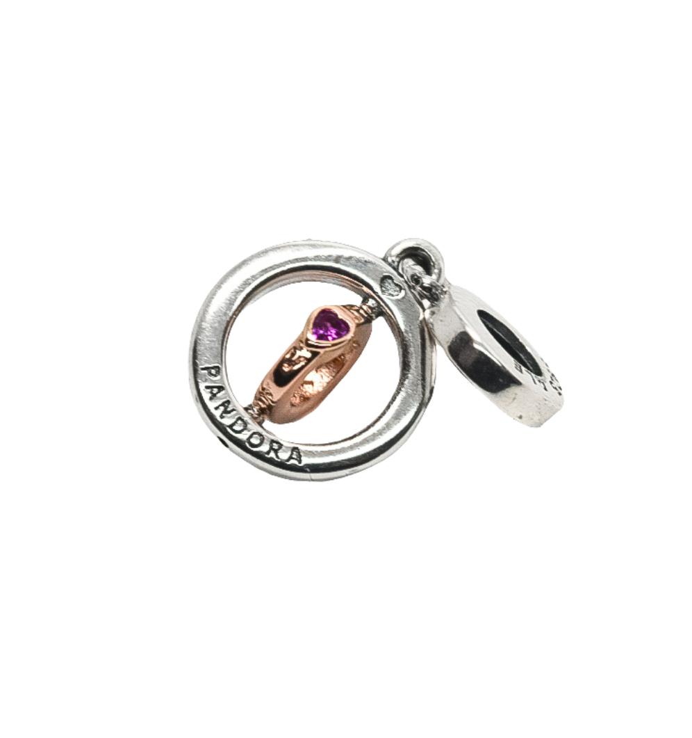 Pandora Two-tone Spinning Love Message Dangle Charm