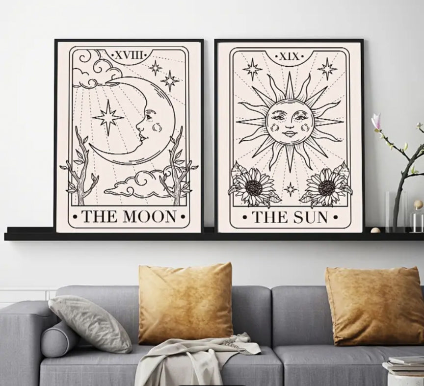 Sun Moon Celestial Astrology Canvas Prints  set 30 * 40 cm unframed Wall Art