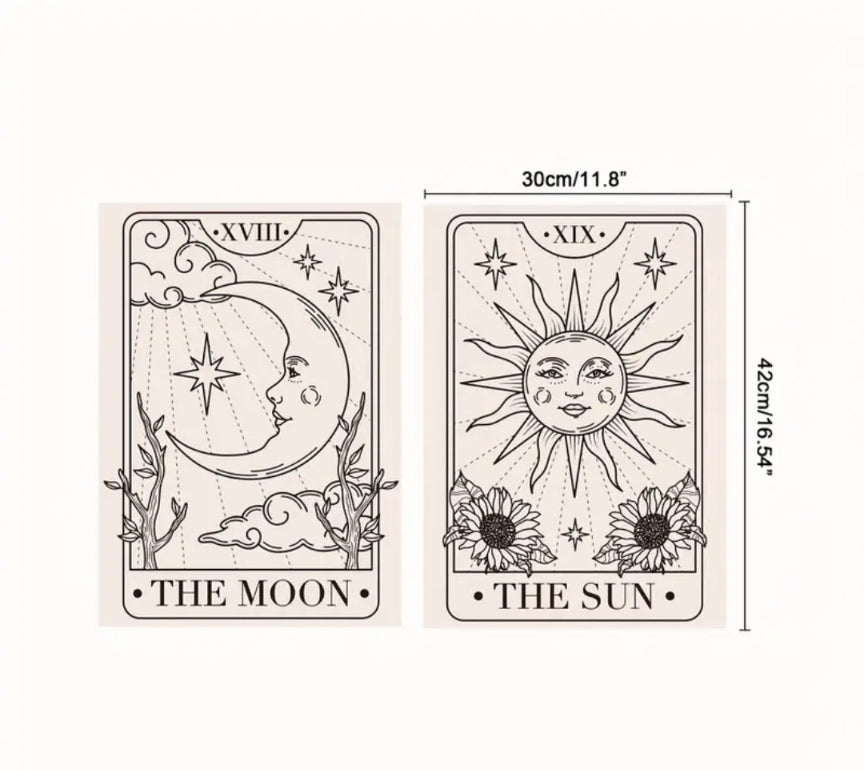 Sun Moon Celestial Astrology Canvas Prints  set 30 * 40 cm unframed Wall Art